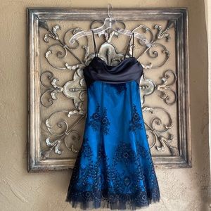 NWT Blondie Nites Prom or Homecoming dress Size 1 Turquoise and Black